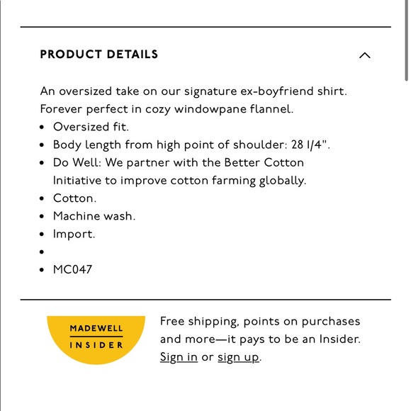 Madewell Flannel Oversized Ex-Boyfriend Shirt in Windowpane - Picture 6 of 16